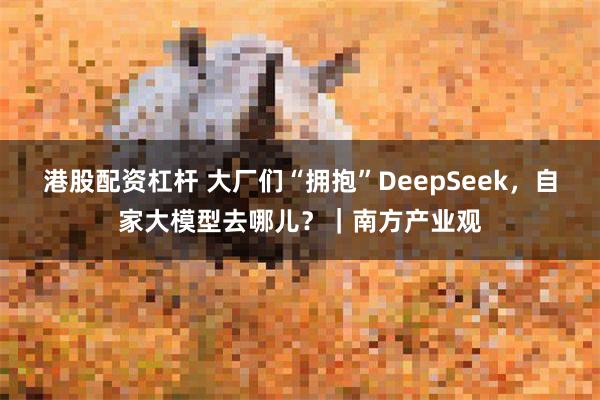港股配资杠杆 大厂们“拥抱”DeepSeek，自家大模型去哪儿？｜南方产业观