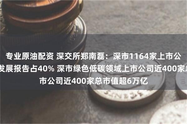 专业原油配资 深交所郑南磊：深市1164家上市公司发布可持续发展报告占40% 深市绿色低碳领域上市公司近400家总市值超6万亿