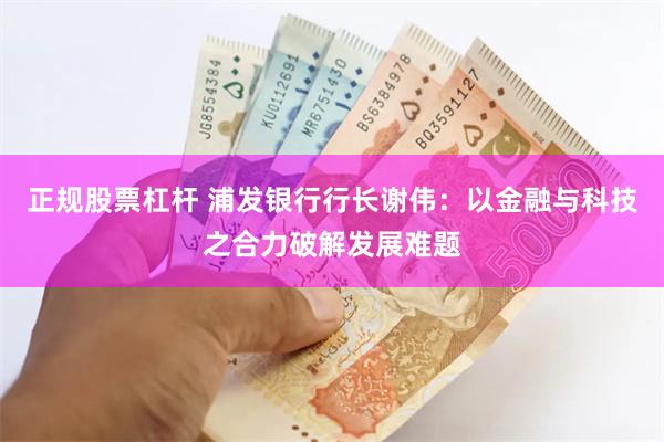 正规股票杠杆 浦发银行行长谢伟：以金融与科技之合力破解发展难题